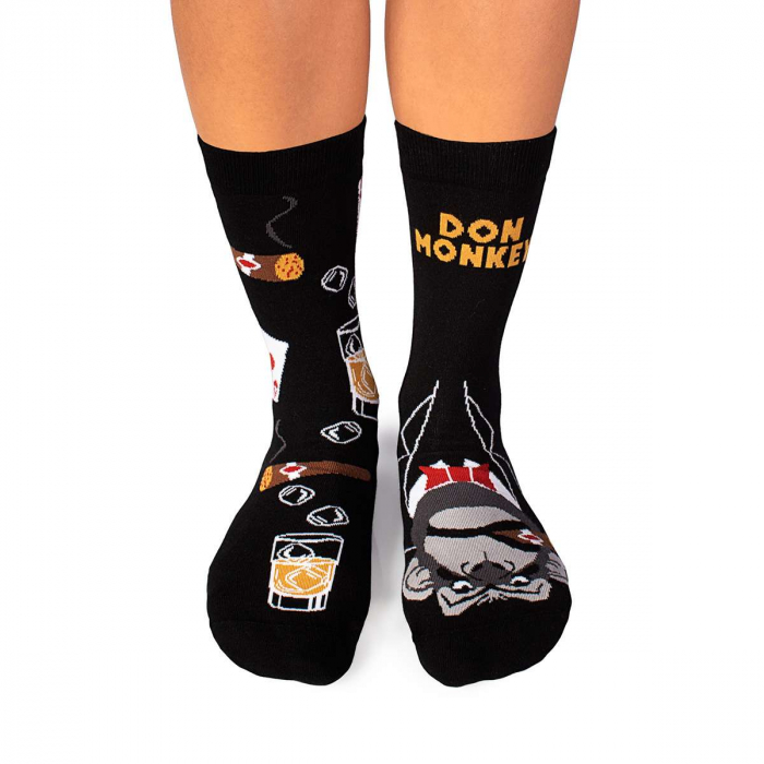 Sosete bumbac Arty Socks Don Maimuta Negru [2]