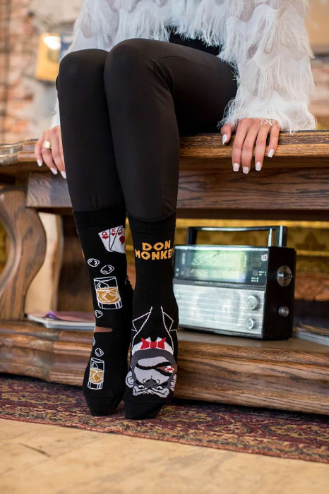 Sosete bumbac Arty Socks Don Maimuta Negru [3]