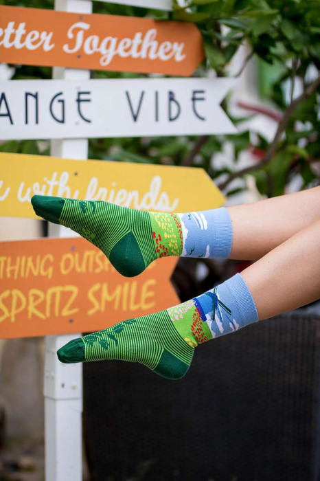 Sosete bumbac Arty Socks Lalele si Mori de Vant verde [5]