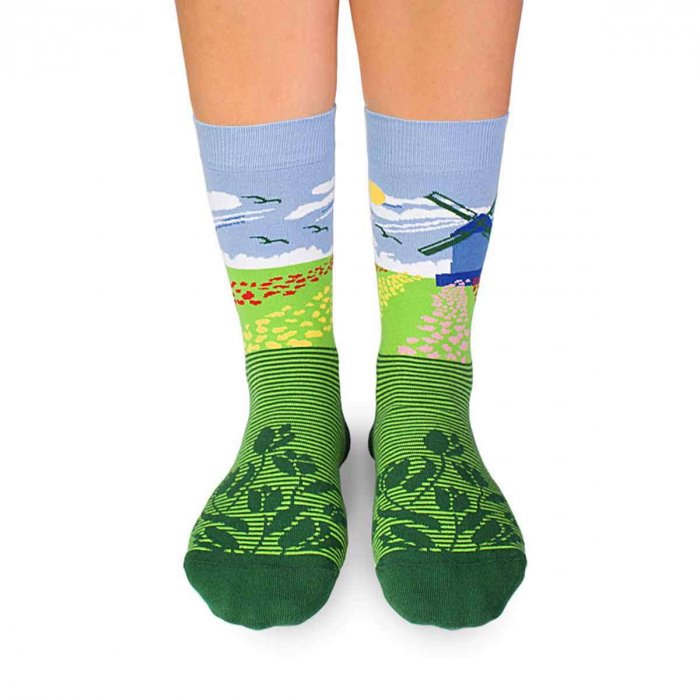 Sosete bumbac Arty Socks Lalele si Mori de Vant verde [2]