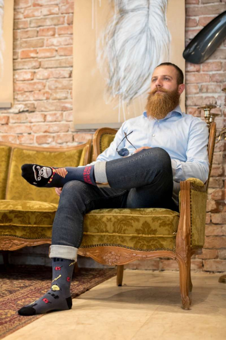 Sosete bumbac Arty Socks Maimuta Afacerista Antracit [3]
