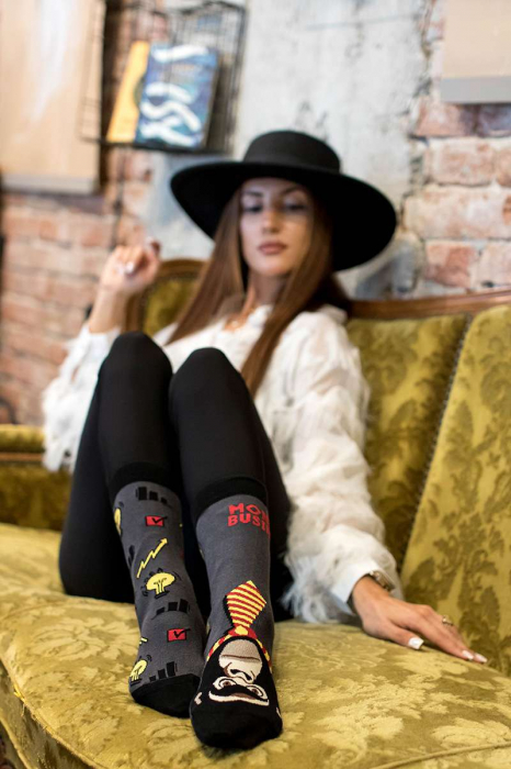 Sosete bumbac Arty Socks Maimuta Afacerista Antracit [4]