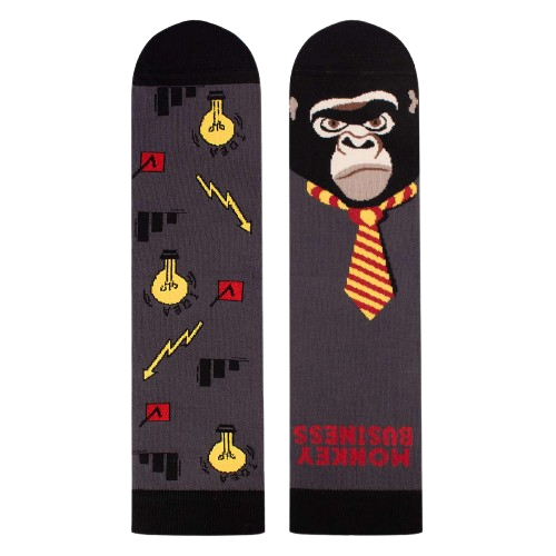 Sosete bumbac Arty Socks Maimuta Afacerista Antracit [6]
