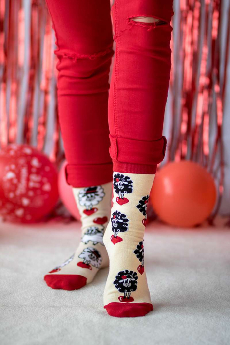 Sosete bumbac Arty Socks Oita Indragostita Ecru [4]