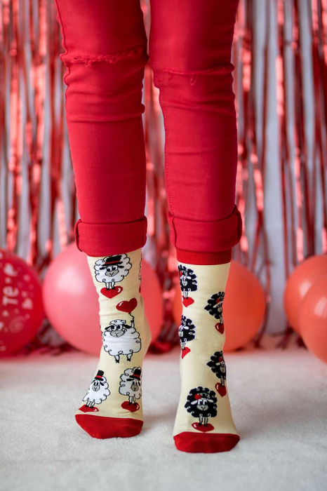 Sosete bumbac Arty Socks Oita Indragostita Ecru [5]