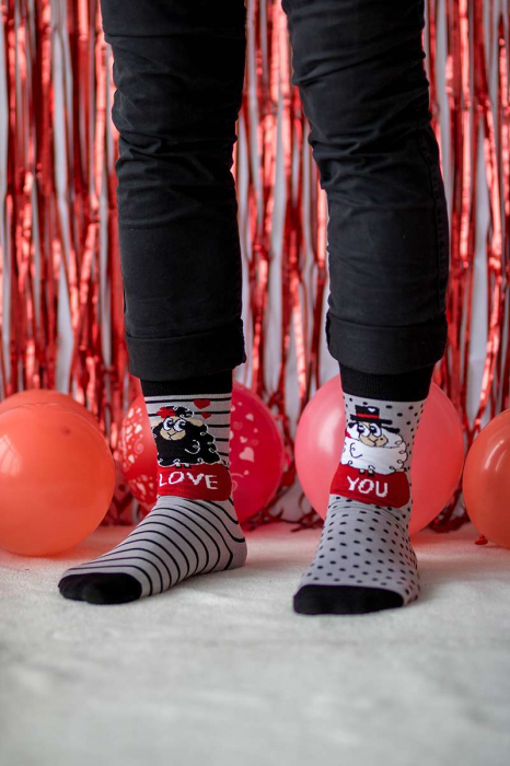 Sosete bumbac Arty Socks Oita Indragostita Gri [3]