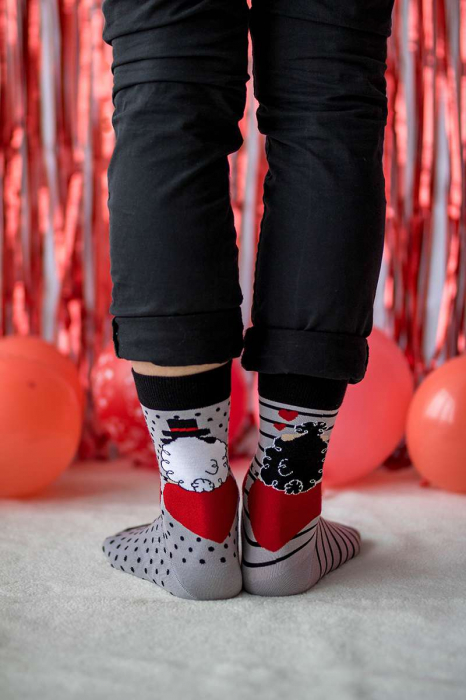 Sosete bumbac Arty Socks Oita Indragostita Gri [4]