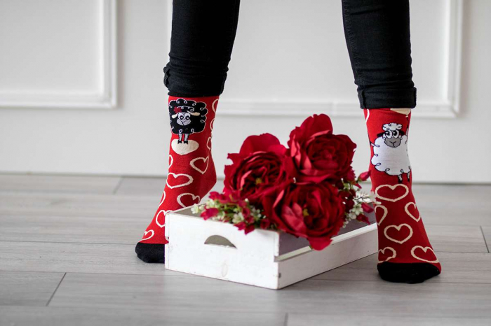 Sosete bumbac Arty Socks Oita Indragostita Rosu [4]