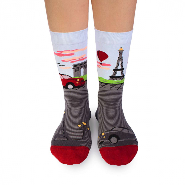 Sosete bumbac Arty Socks Paris Gri [2]