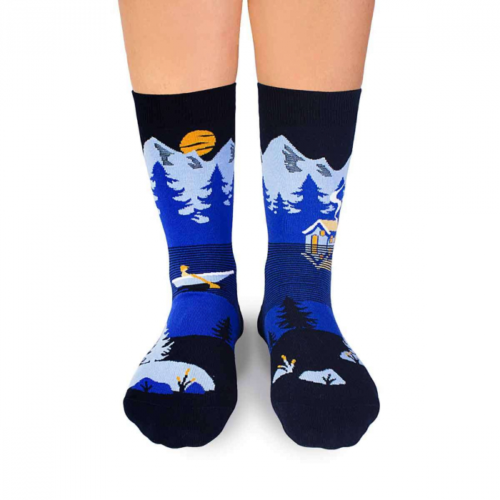 Sosete bumbac Arty Socks Peisaj Montan Albastru [2]