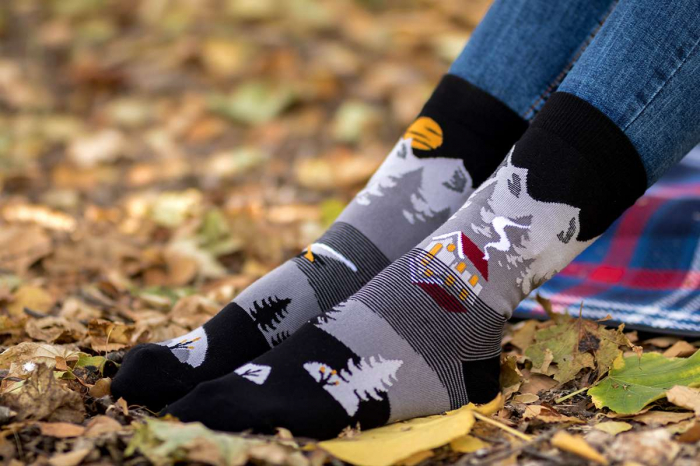 Sosete bumbac Arty Socks Peisaj Montan Gri [3]