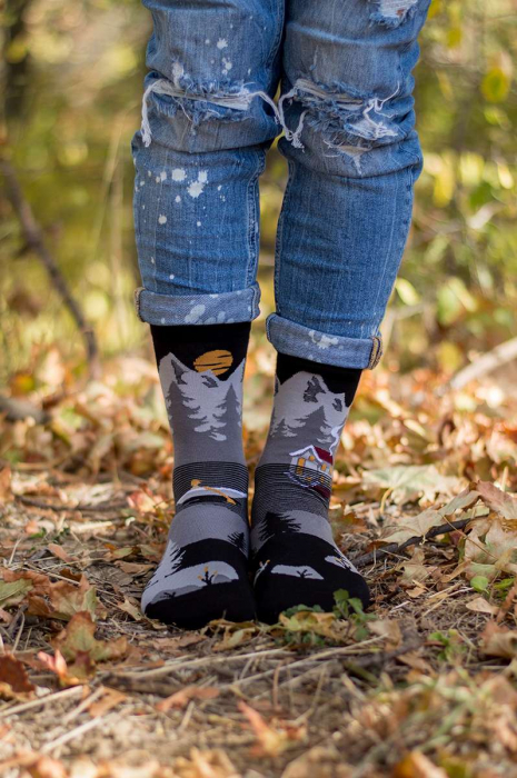 Sosete bumbac Arty Socks Peisaj Montan Gri [5]