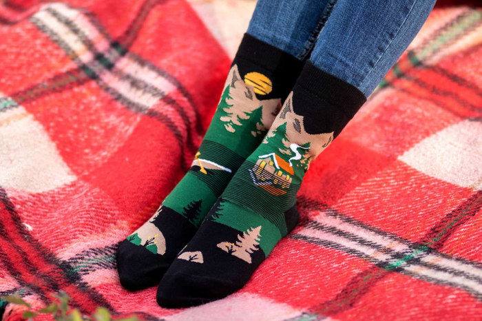 Sosete bumbac Arty Socks Peisaj Montan Verde [4]
