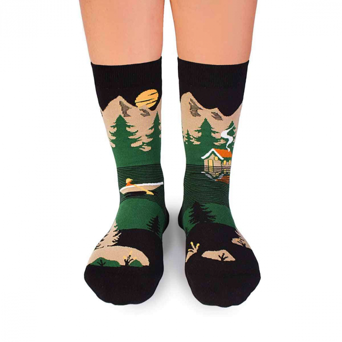 Sosete bumbac Arty Socks Peisaj Montan Verde [2]