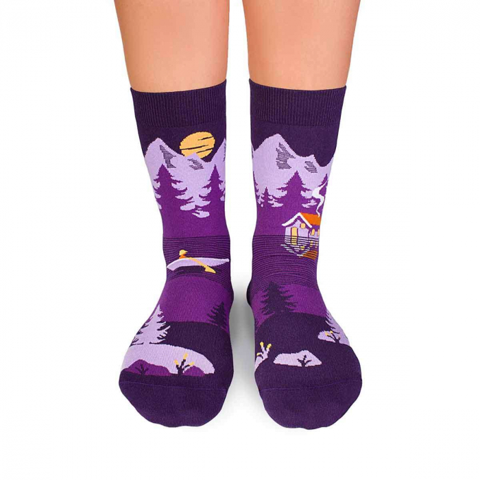 Sosete bumbac Arty Socks Peisaj Montan Violet [2]