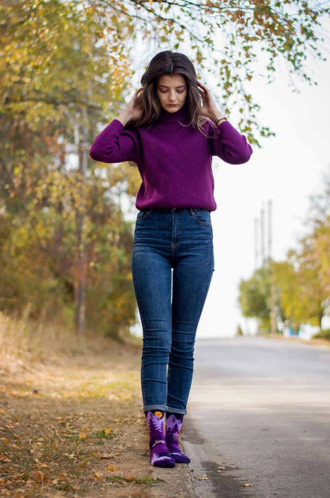 Sosete bumbac Arty Socks Peisaj Montan Violet [4]
