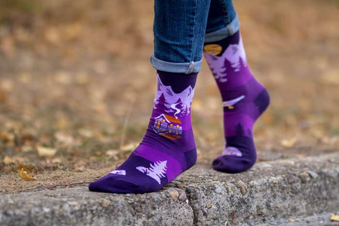Sosete bumbac Arty Socks Peisaj Montan Violet [3]