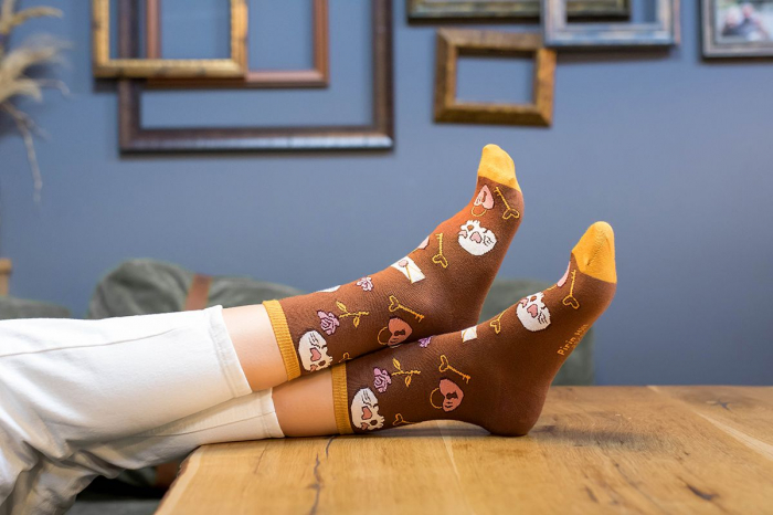 Sosete bumbac Colour Cotton Socks ST VALENTINE'S DAY Brown [5]