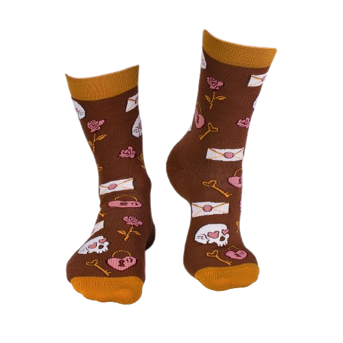 Sosete bumbac Colour Cotton Socks ST VALENTINE'S DAY Brown [6]
