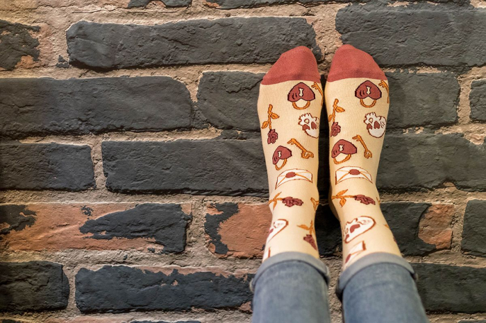 Sosete bumbac Colour Cotton Socks ST VALENTINE'S DAY Ecru [5]