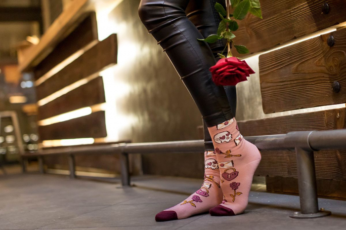 Sosete bumbac Colour Cotton Socks ST VALENTINE'S DAY Rose Ashes [2]