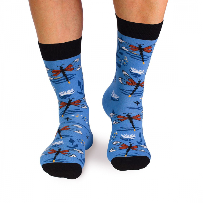 Sosete bumbac Fine Cotton Sealife Libelula Albastru [2]