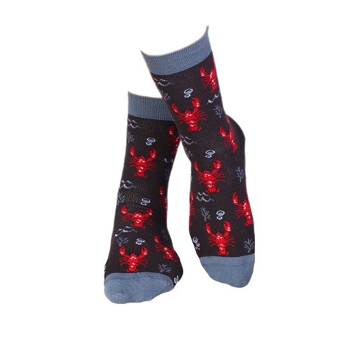 Sosete bumbac Fine Cotton Sealife Homar Antracit [4]