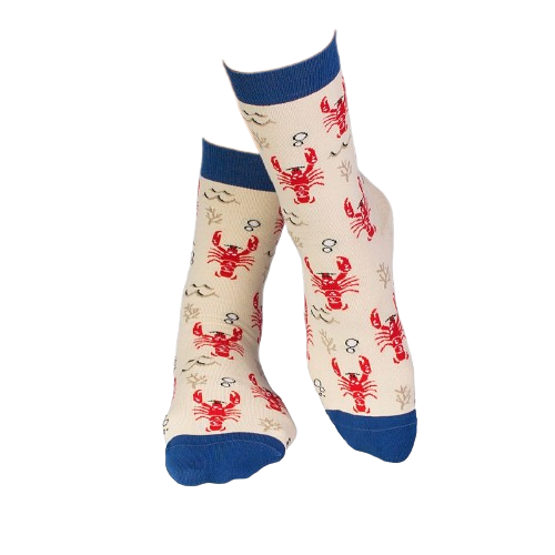 Sosete bumbac Fine Cotton Sealife Homar Ecru [4]