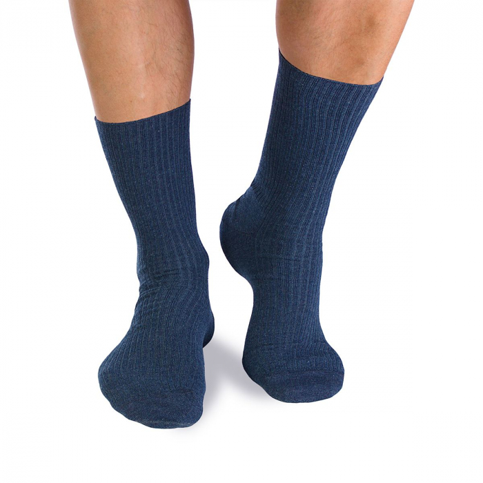 Sosete bumbac lungi fara elastic Albastru [3]