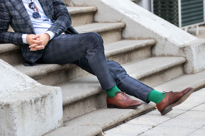 Sosete bumbac lungi fara elastic Dark green [7]