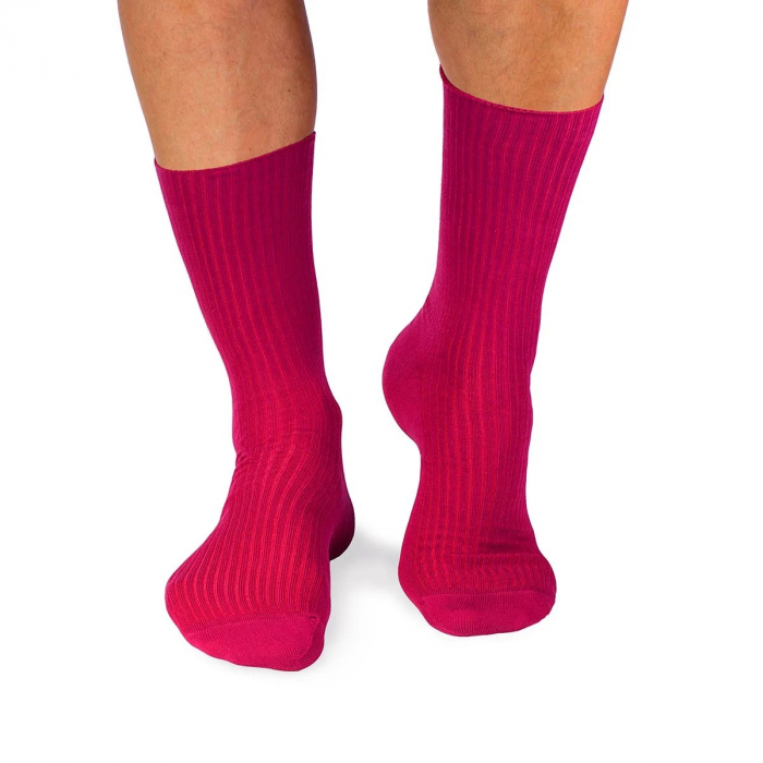 Sosete bumbac lungi fara elastic Fucsia [2]