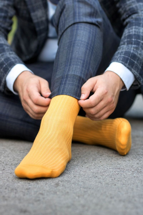 Sosete bumbac lungi fara elastic Yellow [9]