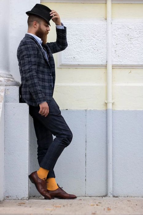 Sosete bumbac lungi fara elastic Yellow [10]