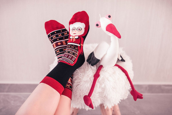 Sosete bumbac organic ARTY SOCKS Bunicuta Negru [6]
