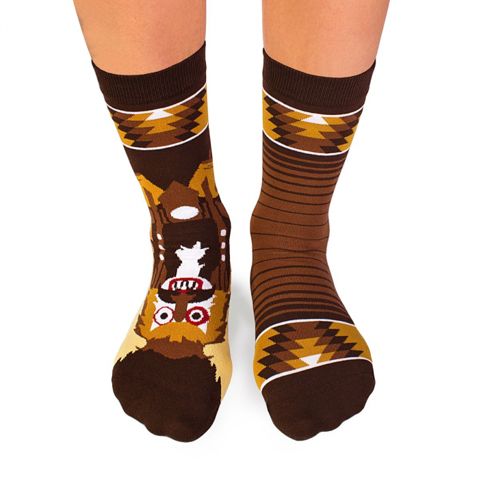Sosete bumbac organic ARTY SOCKS Mask Brown [2]