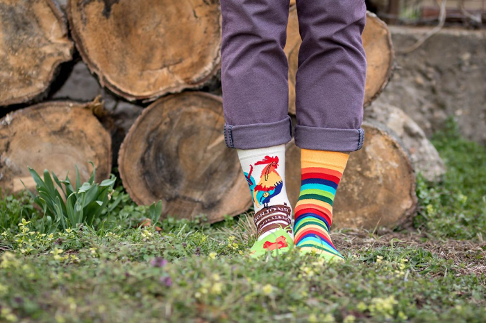 Sosete bumbac organic ARTY SOCKS Rooster GREEN [3]