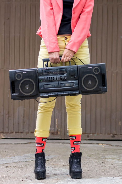 Sosete bumbac organic COLOUR COTTON Retro Cassette [5]