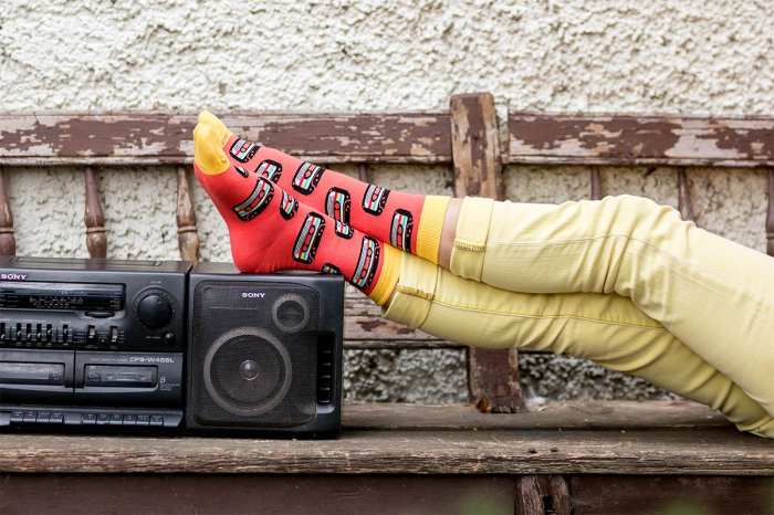 Sosete bumbac organic COLOUR COTTON Retro Cassette [6]
