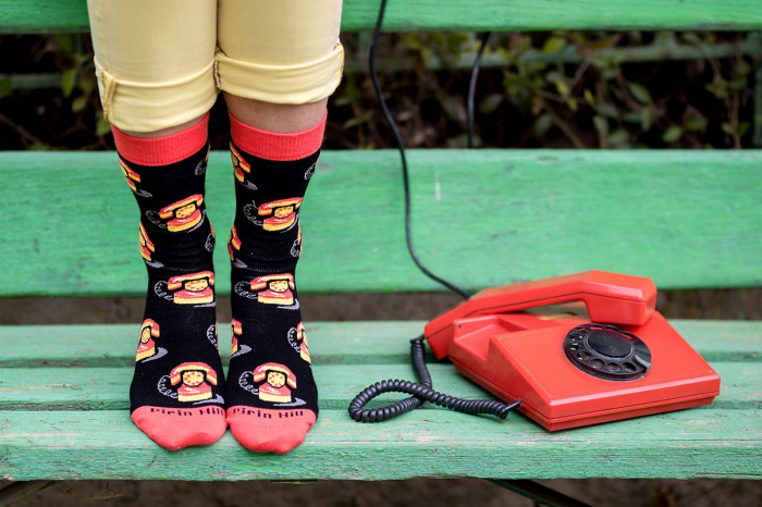 Sosete bumbac organic COLOUR COTTON Retro Phones [4]