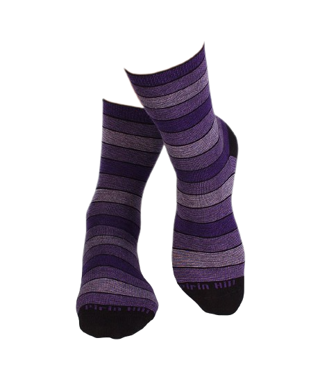 Sosete bumbac organic cu dungi 98% COTTON RICH Violet [3]