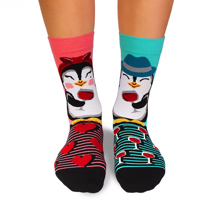 Sosete bumbac Penguin Love Coral [2]