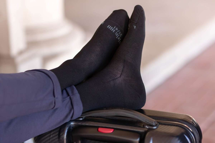 Șosete compresive lungi 3/4 din Bumbac Mercerizat Antracit [2]