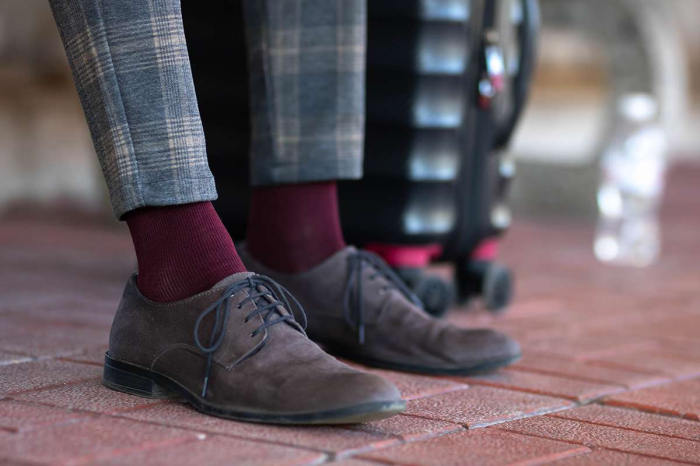 Șosete compresive lungi 3/4 din Bumbac Mercerizat Visiniu [5]