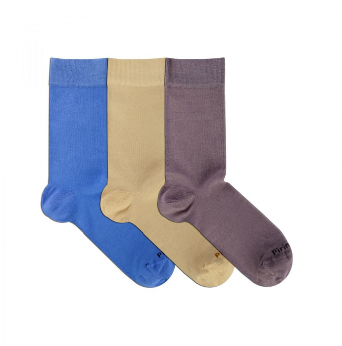 Sosete confortabile bambus BOX 3 Fine Bamboo Socks BASIC Blue Beige Gray [2]