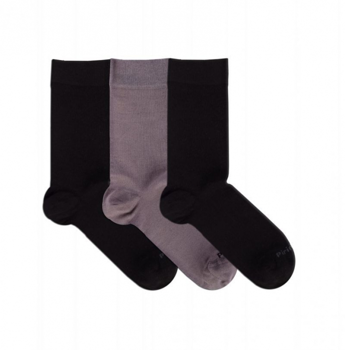 Sosete confortabile bambus Grey Black Box 3 buc. [2]