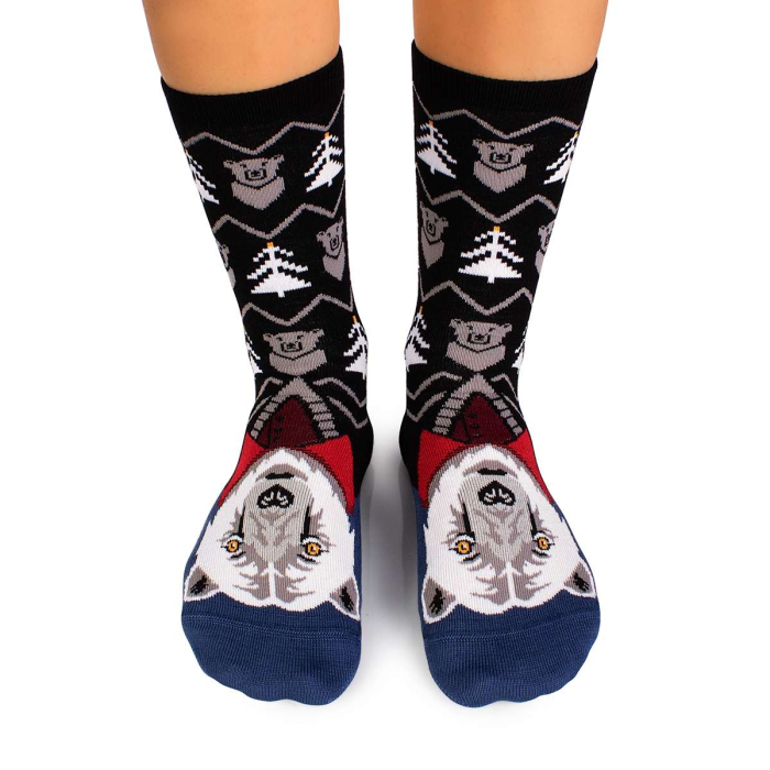 Șosete de Craciun din bambus Crăciunul Polar Urs Polar Negru [2]