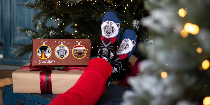 Șosete de Craciun din bambus Crăciunul Polar Urs Polar Negru [5]