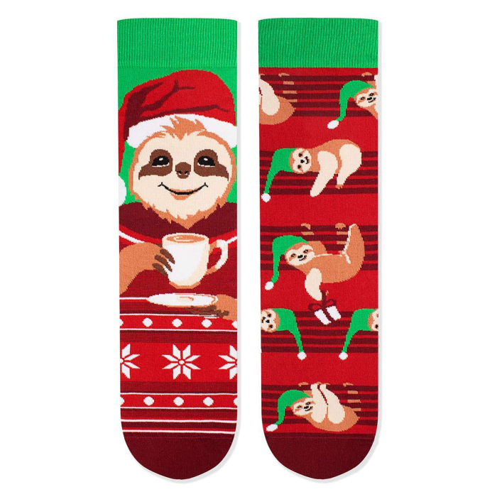 Șosete de Crăciun din bumbac  Arty Socks cu Leneș Roșu [1]