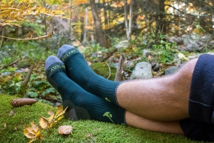 Șosete pentru Drumeție din Lână de Merinos Verde închis [3]