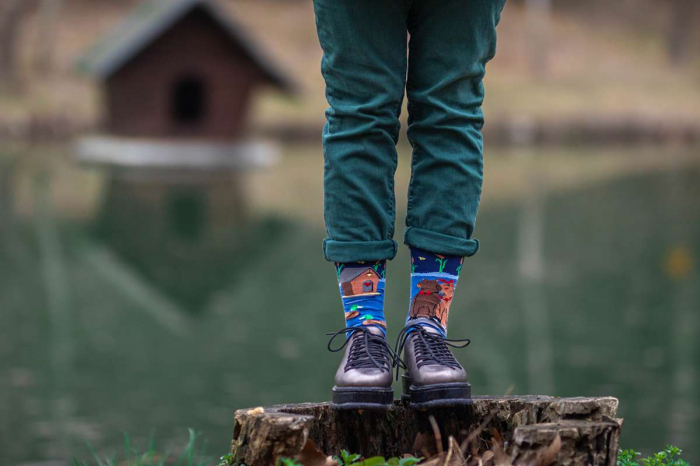 Sosete din bumbac organic Arty Socks Capybara Indragostita Albastru inchis [4]